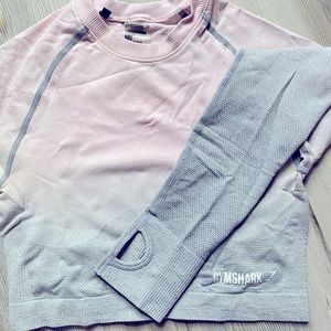Gymshark ombré seamless long sleeve crop top